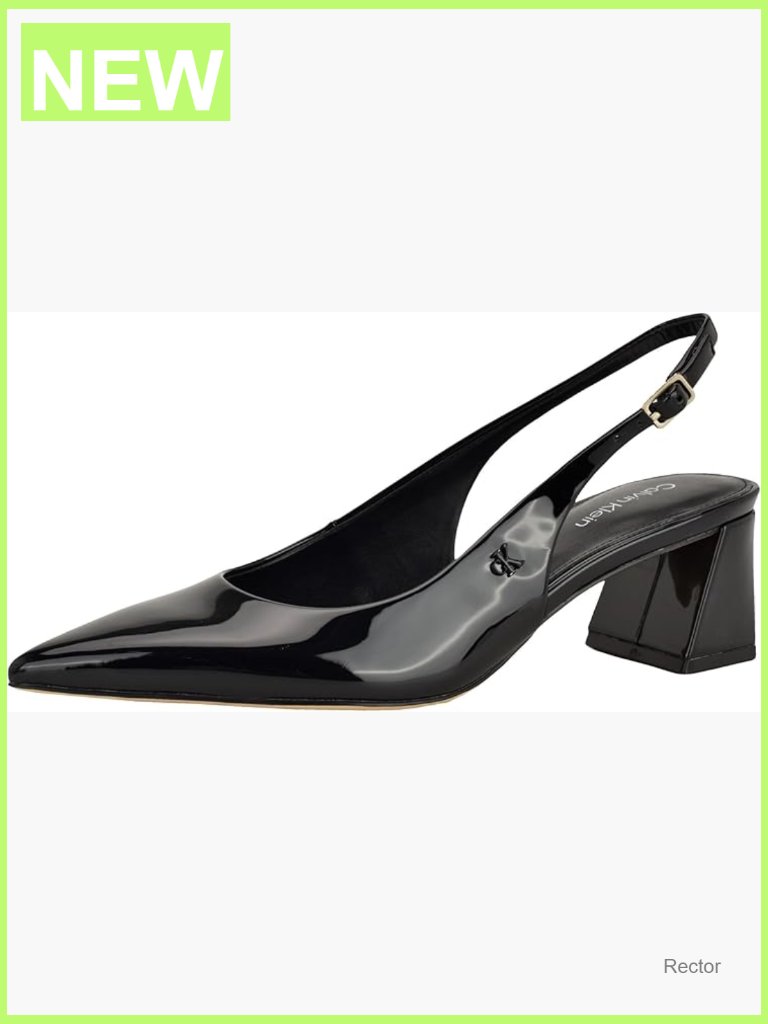 Slip-On Slingback Block Heel Pumps With Buckle
